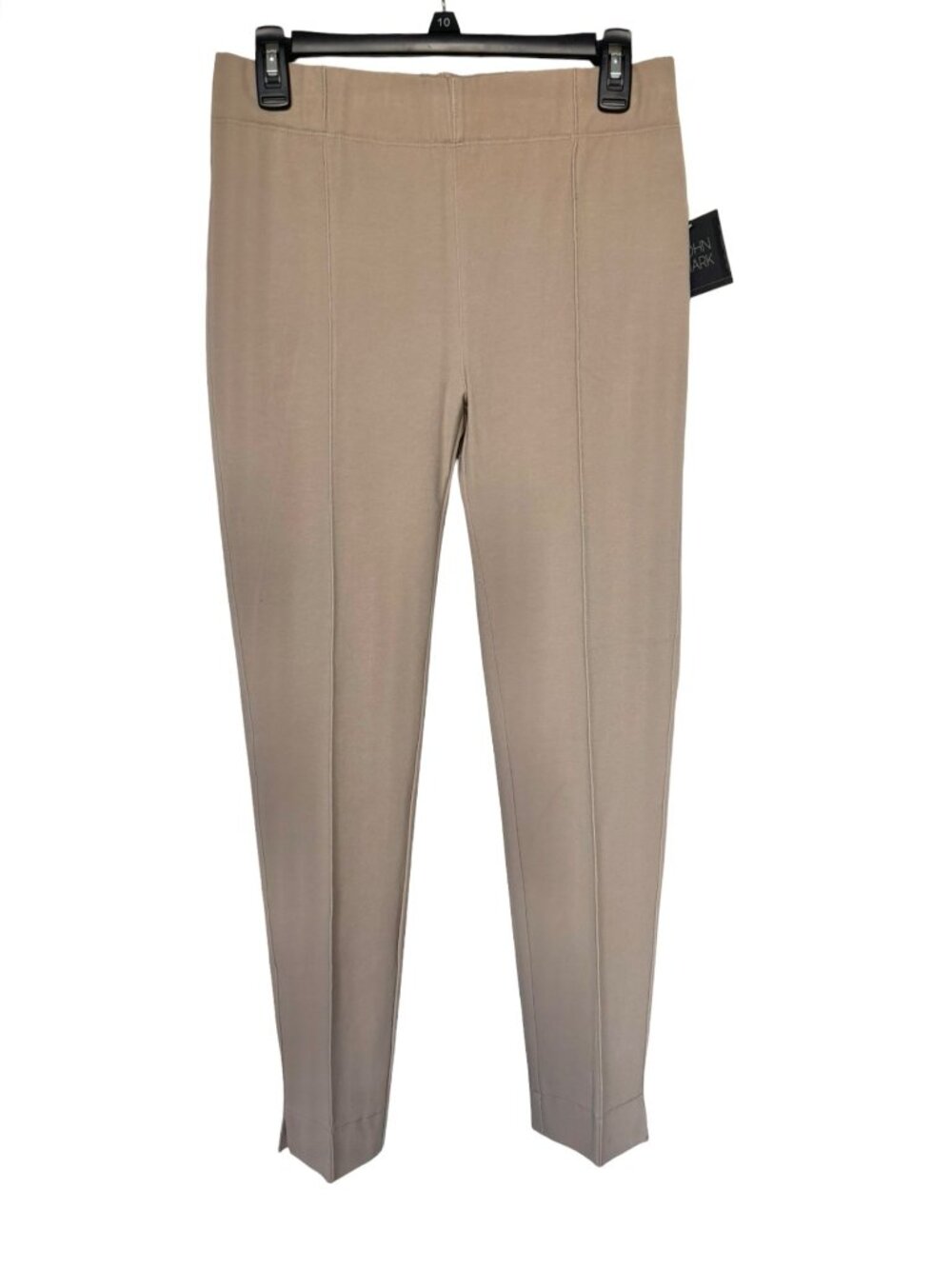 John Mark Sz Medium Cropped Pull On Casual Pants Twill Permanent Crease New